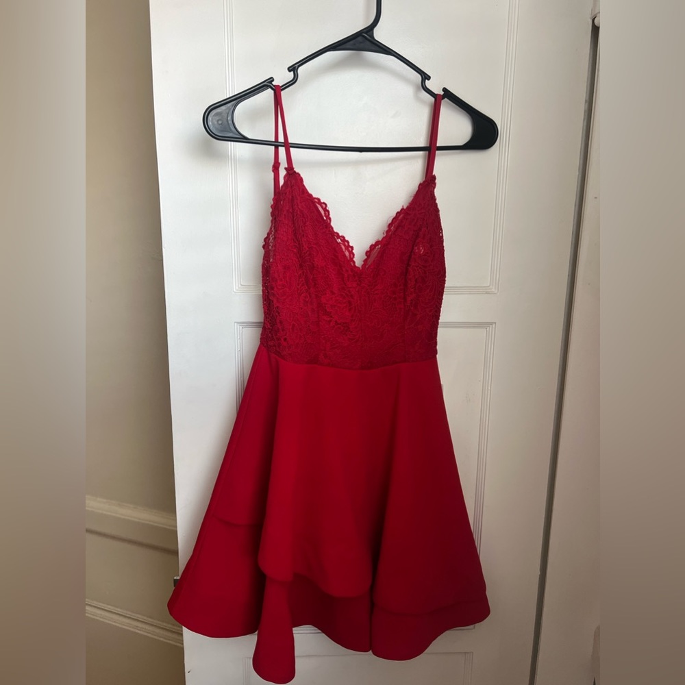 Red Dress spaghetti straps Size 3/4 NWT